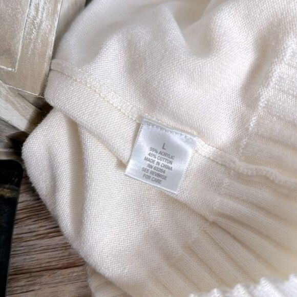 Dress Barn Vintage Ivory Knit Sweater Size Large - Picture 6 of 6